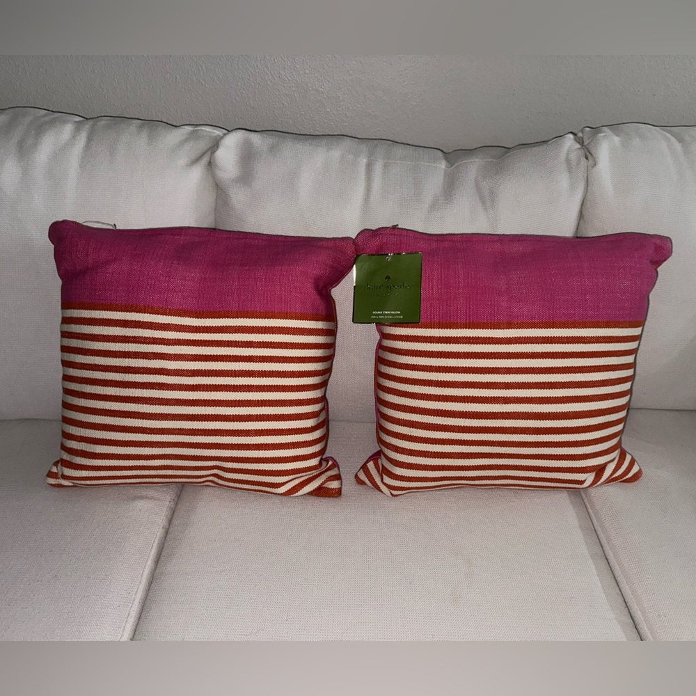 Kate spade double striped pink pillow
